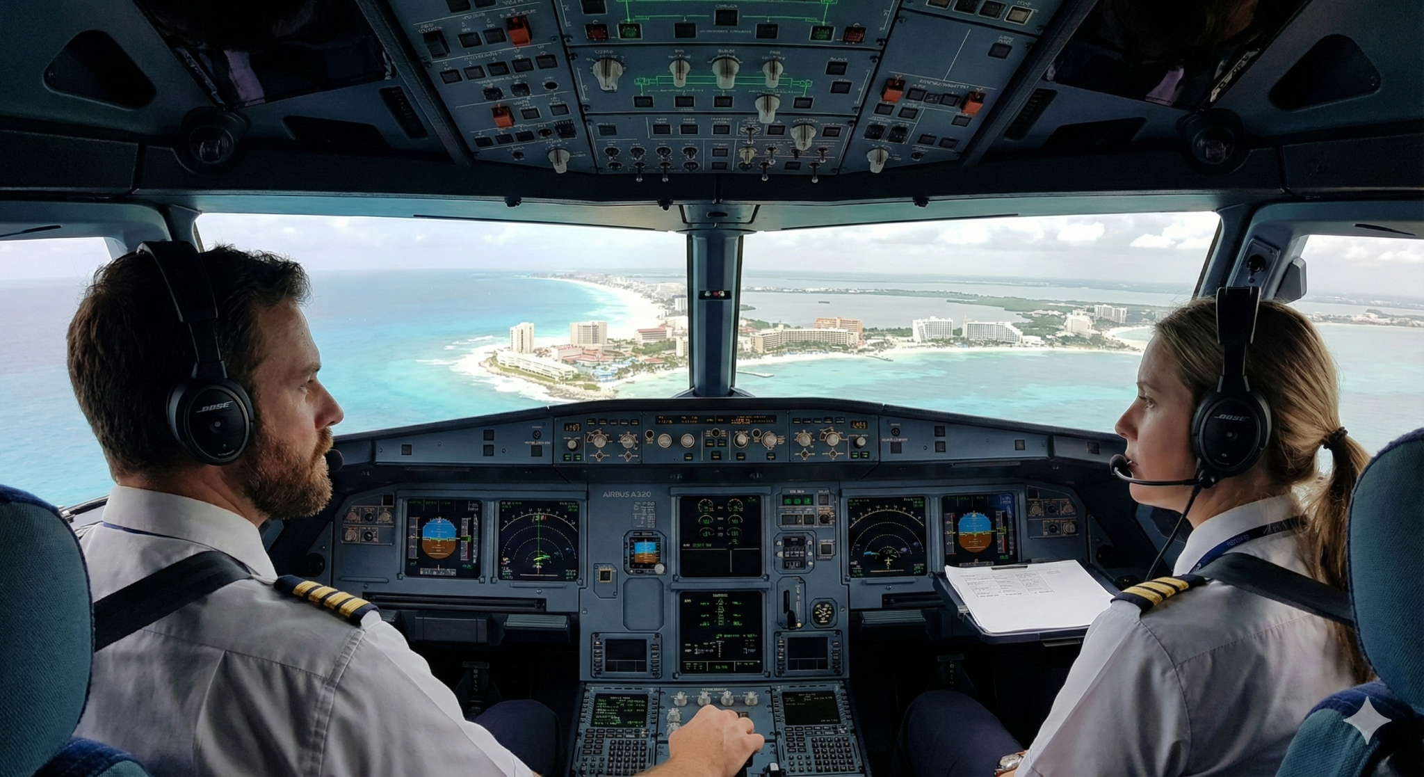 Flying over Cancun