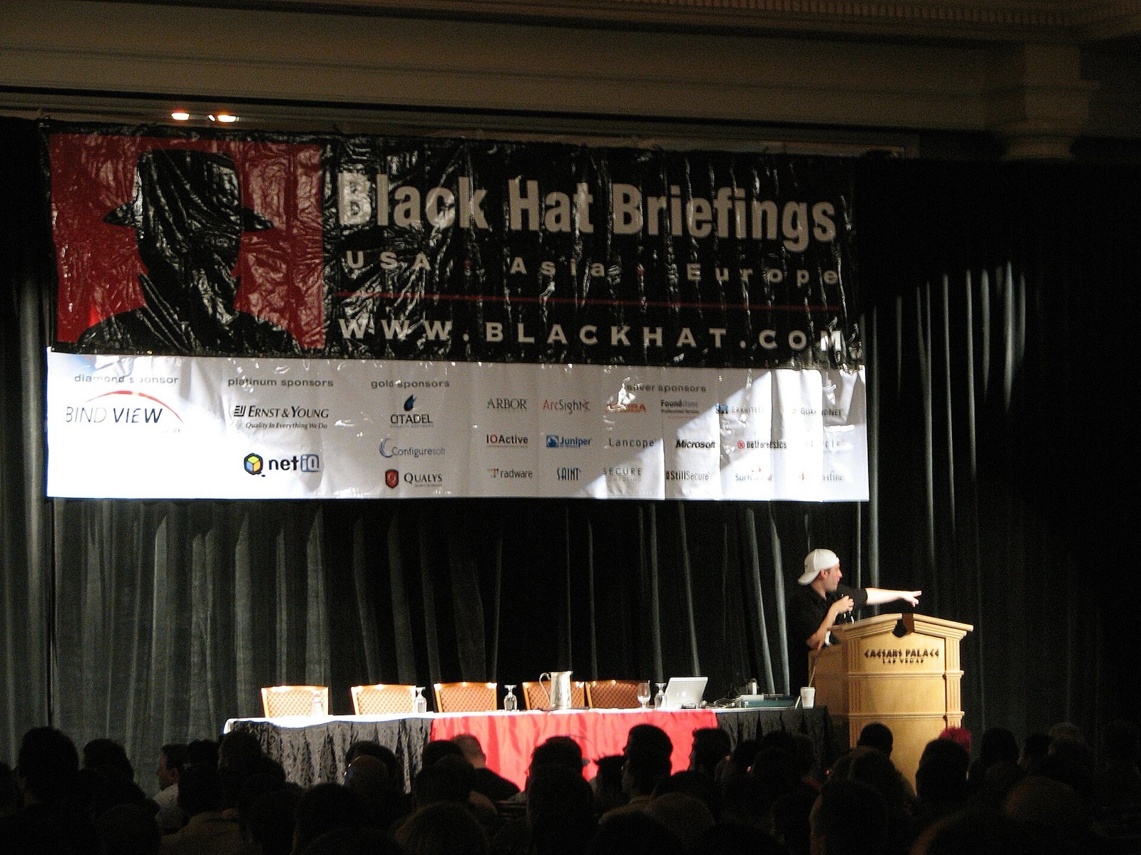 The Black Hat Briefings stage, where researchers turn the industry's assumptions into live demos.