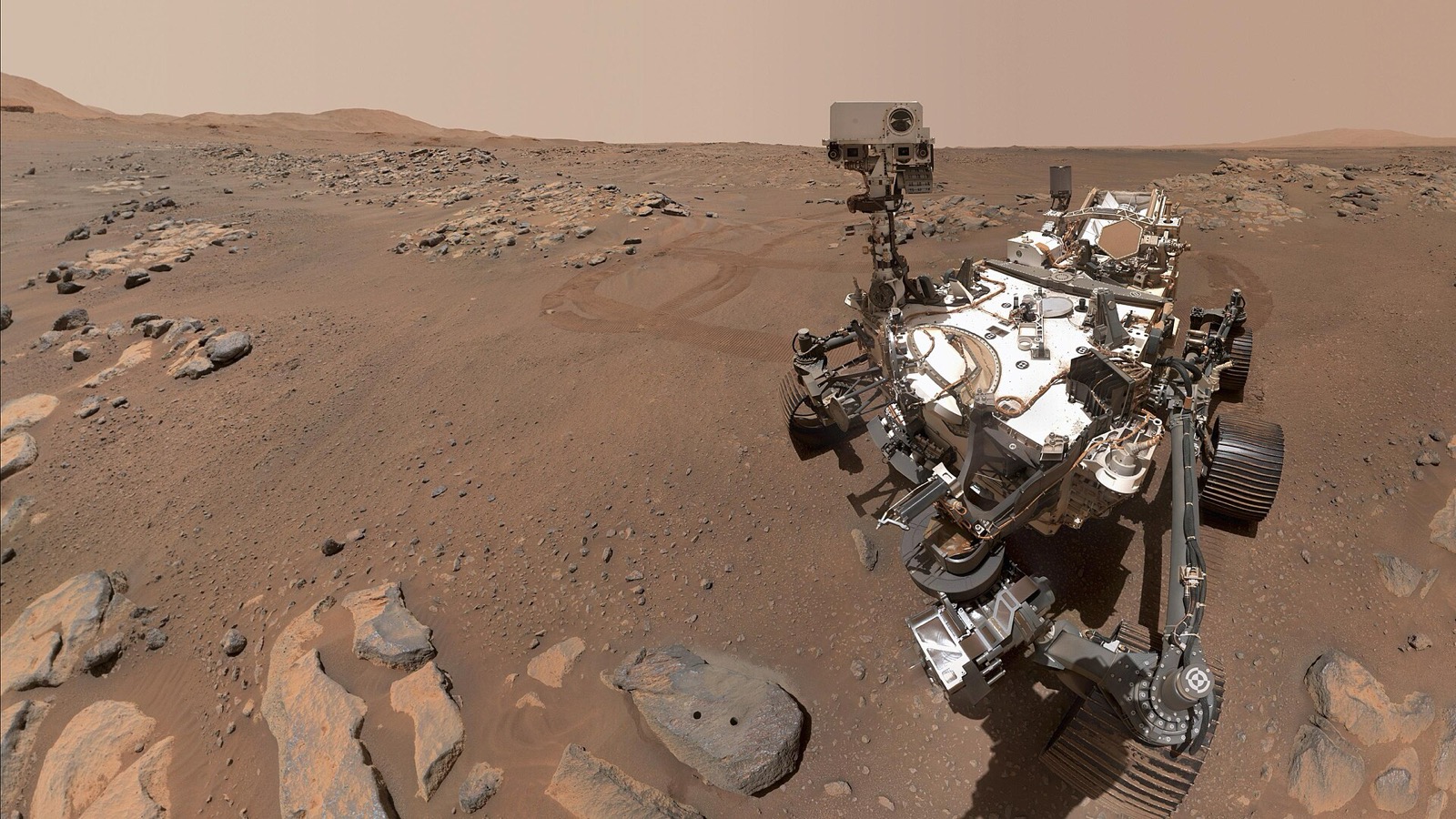 NASA's Perseverance rover at the rock nicknamed Rochette, September 2021. The video of its descent and landing was compressed on board with FFmpeg. Image: NASA/JPL-Caltech/MSSS.
