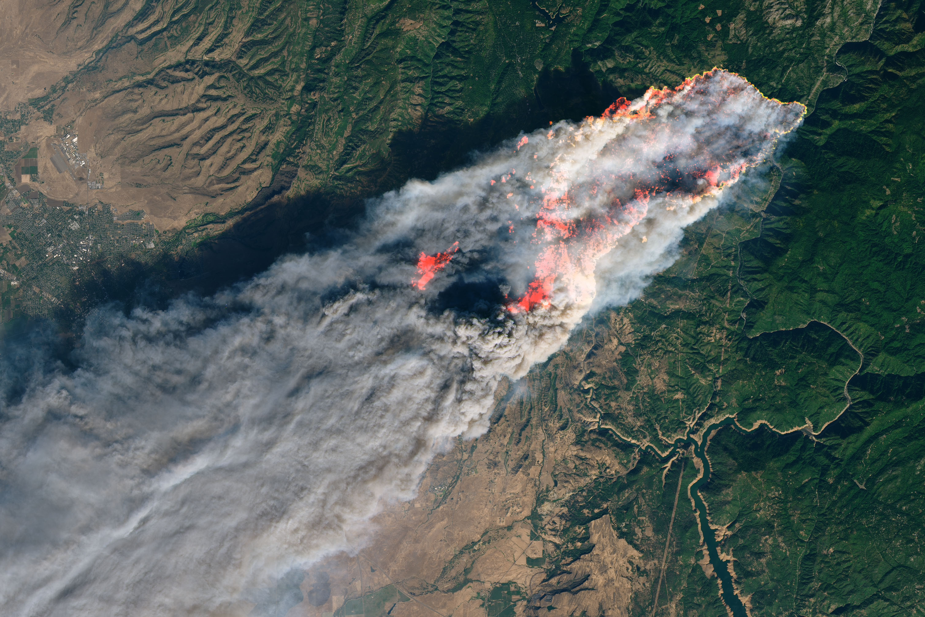 The Camp Fire imaged by Landsat 8 on November 8, 2018