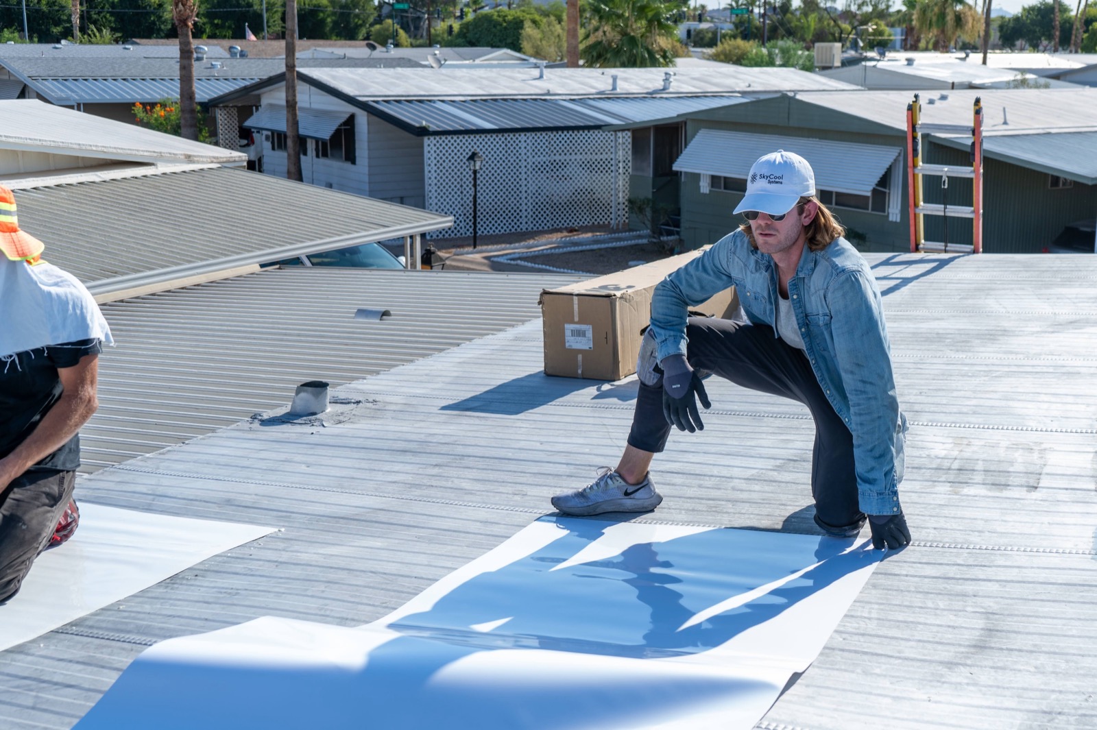 SkyCool Systems' radiative cooling panels installed as a rooftop array.