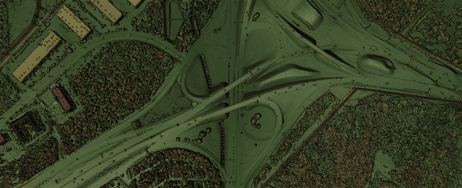 A 3D LiDAR point cloud of a highway interchange. World Labs' bet is that machines need this kind of explicit spatial structure—not just pretty pixels—to truly understand a scene.