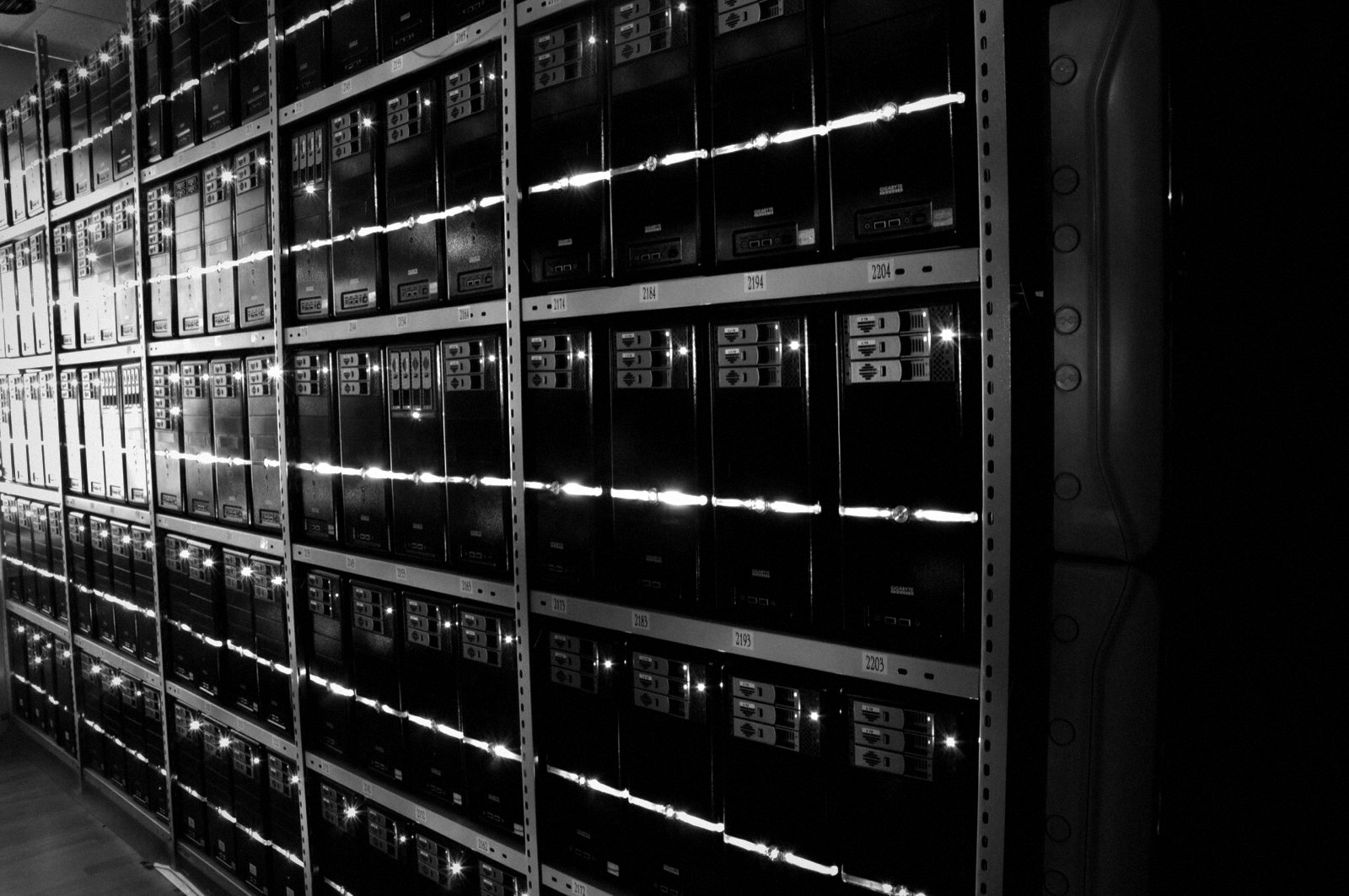 Server racks in a data center