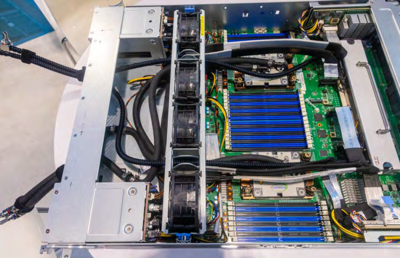 Inside a liquid-cooled GPU server from xAI's Colossus