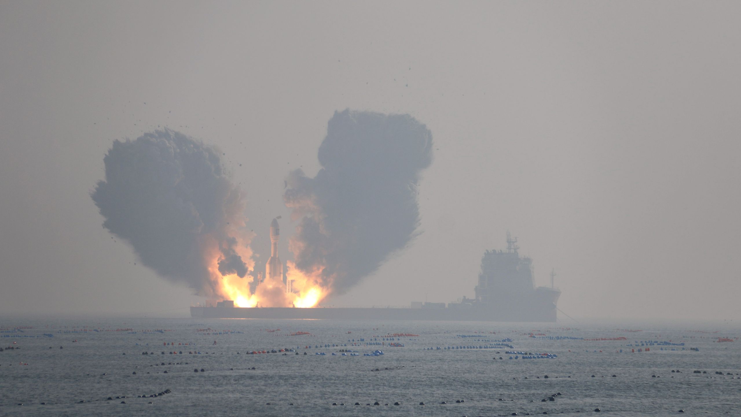 Orienspace Gravity-1 launching from a barge