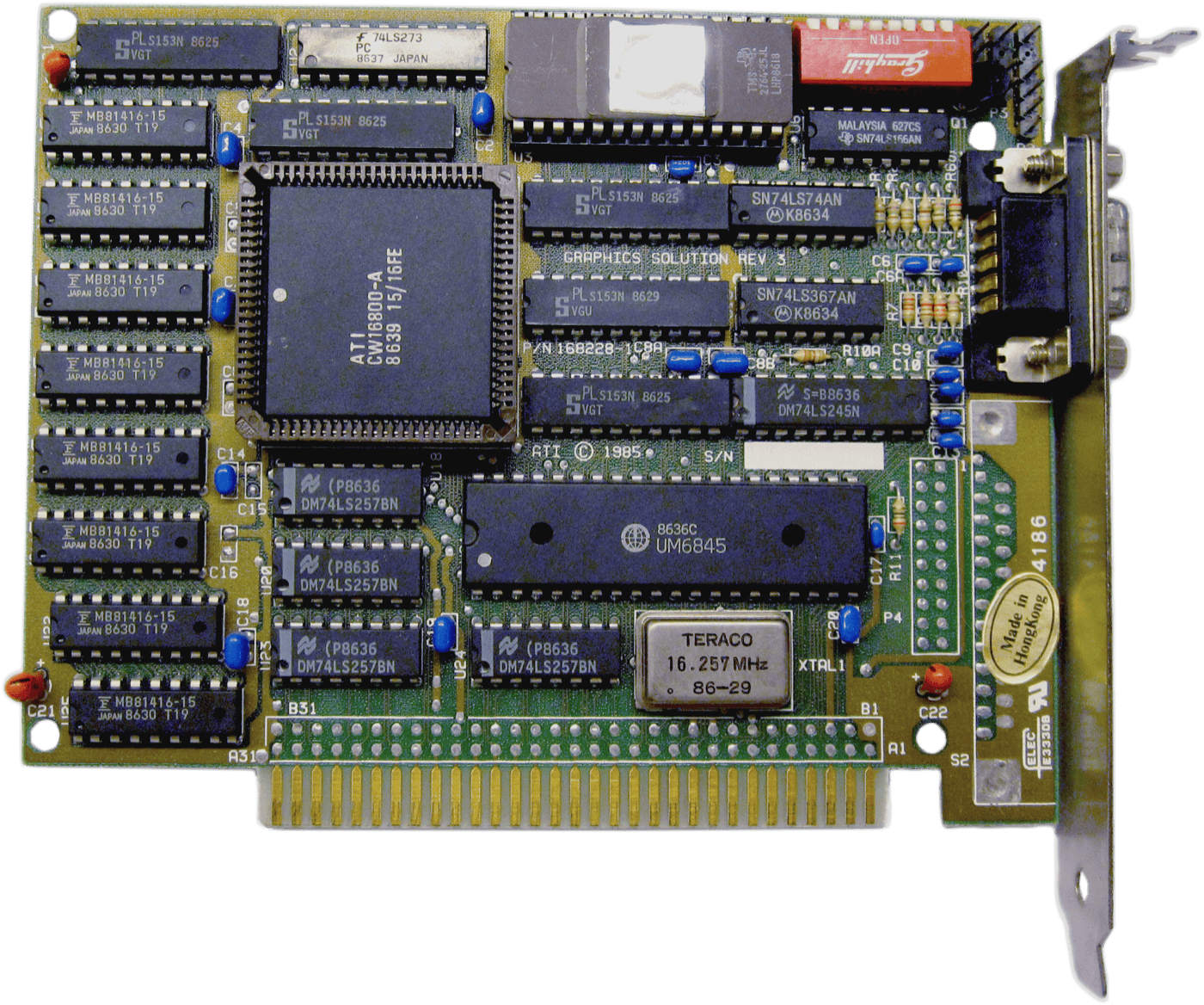 A graphics card's circuit board. Building an open one has proven far harder than building an open CPU.