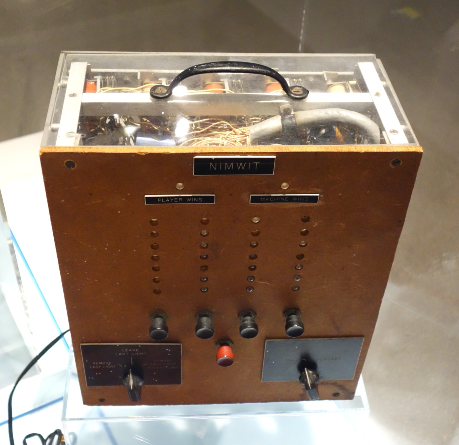 Nimwit, one of Shannon's game-playing machines — a reminder that he saw computation and play as one